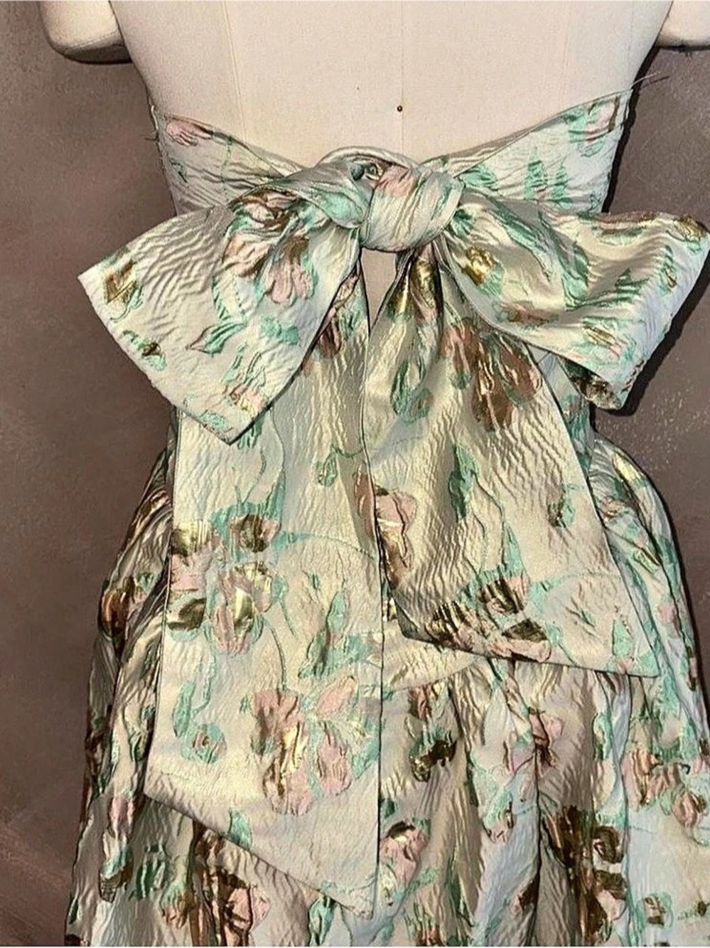 ASOS Floral Strapless Maxi Dress Green Pink US 6 Like New - Picture 4 of 8